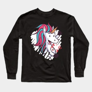 Valentines Unicorn Long Sleeve T-Shirt